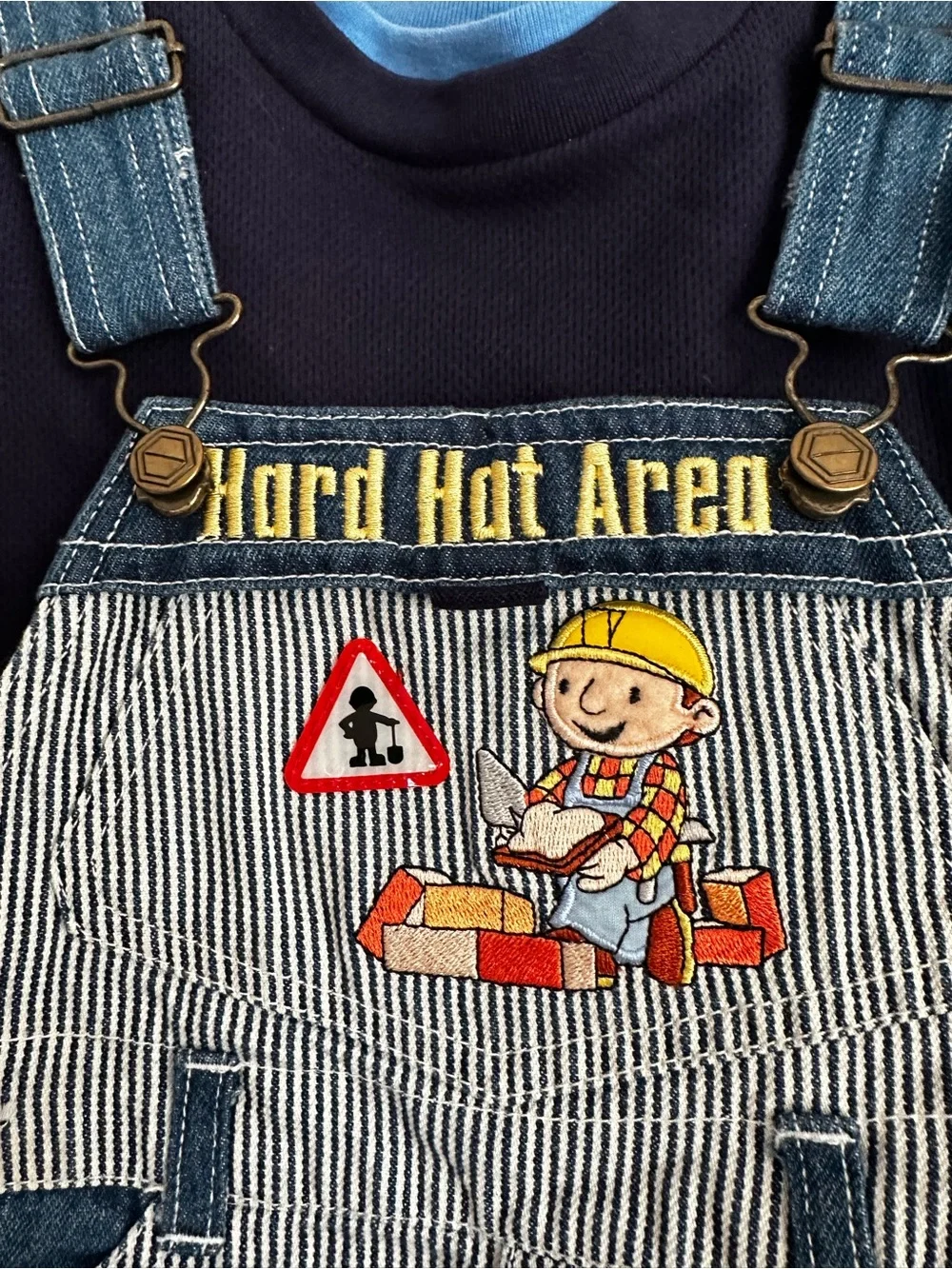 NWT Vintage Bob the Builder Hard Hat Area Overall Shorts Set 12M